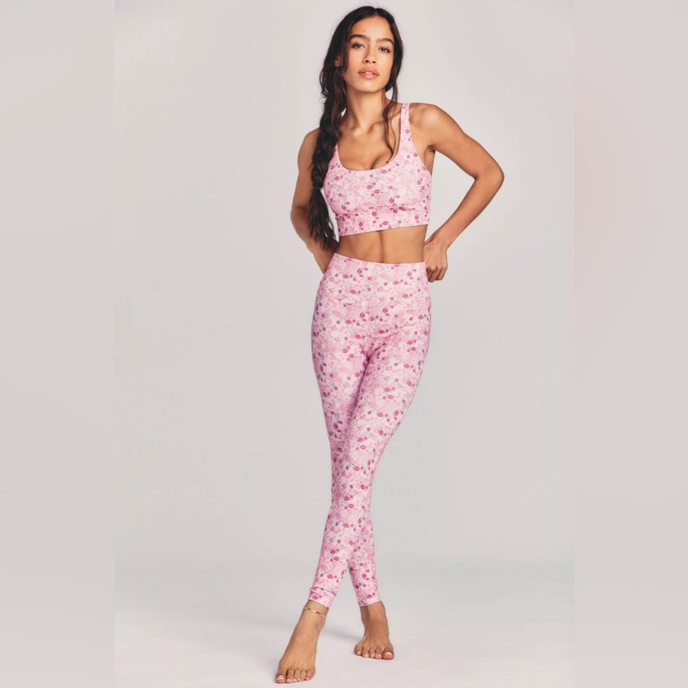 NWOT LoveShackFancy X Beach Riot Ayla Legging Ditsy Peach XS - Picture 2 of 16